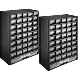 tectake 2x sortimentskasser til småopbevaring 13.5 x 30 x 45 cm Sort/Hvid
