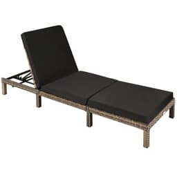 tectake Polyrattan liggestol med hynder Sofia 196 x 66 x 27 cm Natur