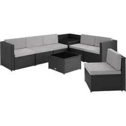 tectake Polyrattan loungesæt Verona 306 x 190 x 66 cm Sort