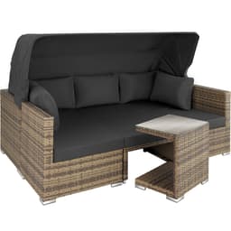 tectake Loungeset i konstrotting  San Marino 199 x 68 x 131 cm Natur