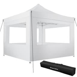 tectake Easy up pavillon Olivia 3x3 m med 4 sidestykker 300 x 300 x 280 cm Hvid