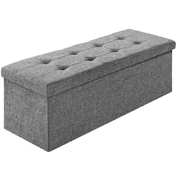 tectake Foldbar puf med opbevaring 110x38x38cm 110 x 38 x 38 cm Lysegrå