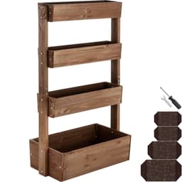 tectake Blomsterstander Flora af lakeret træ 85 x 45 x 140 cm