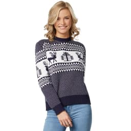 tectake Julesweater Winterwonderland blå-hvid til kvinder M