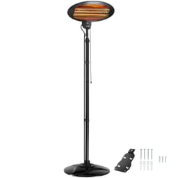 tectake Infrarød varmelampe Solaris Monolith 2000W højdejusterbar 49 x 50 x 133.5 cm Sort