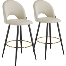 tectake Barstol Sachel i sammetseffekt med ryggstöd  2-delarsset