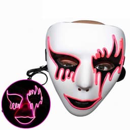 LED -naamio Halloween valkoinen / vaaleanpunainen