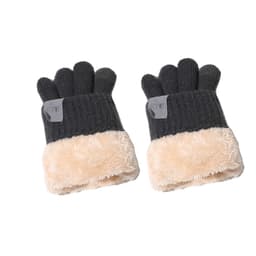 Strikkede hansker - Snøfnugg-mønster dobbeltlag Grå