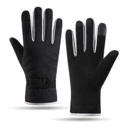 Par hansker i semsket skinn Sort