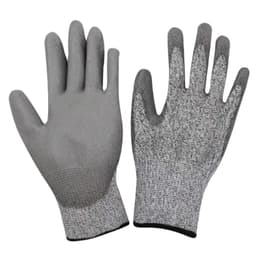 Kuttsikre hansker nivå 5, PU-belagte arbeidshansker, vernehansker, størrelse S Grå S
