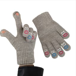 Talven sormettomat neulotut kosketusnäyttökäsineet - puuvillasekoitus, useita värejä Harmaa