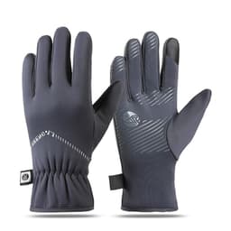 Miesten talvipyöräilyhanskat: Lämpimät, kosketusnäyttöä tukevat, tuulenpitävät ja liukumattomat Harmaa