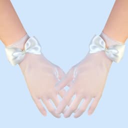 Korte brudehansker for kvinner