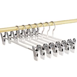 10 kpl liukumattomia housuripustimia säädettävillä klipseillä - PVC-pinnoitetut vaateripustimet Valkoinen