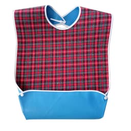 Ruudulliset aikuisruokalappu nepparikiinnityksellä Punainen