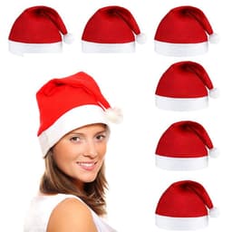 Julehatte 10-pak: Julemandshatte til voksne, festlige ferieartikler i non-woven stof