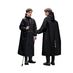 Full Body Utendørs Regnfrakk med Refleksstriper og Ryggsekkdeksel Sort 5XL