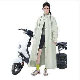 Sähköpyörän kokovartalon myrskynsuojatakki - Oxford-kangasta, vedenpitävä suoja Valkoinen M