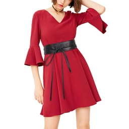 Tyylikäs PU-nahkainen vyö, 360 cm:n kääntövyö naisille Musta