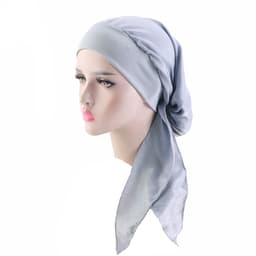 Silkeaktig hodeplagg - Elastisk hårbånd flettet lue - Solbeskyttelse, pustende og vindbeskyttelse Grå