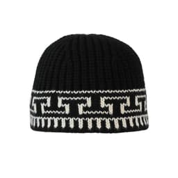 Jacquard Strikket Fiskerhatt - Varm Vinter Øreklaff Bøttehatt Sort