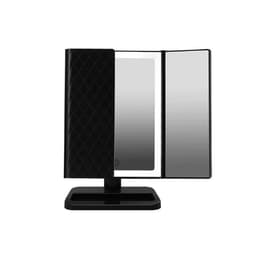LED Sminkspegel - Läderimitation, USB/Batteridriven, Tre-Faldig Design