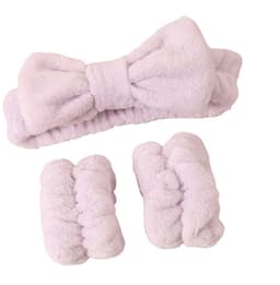 3-osainen Velvet-päänauhasarja kasvojen ja meikin pesuun Violetti