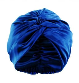 100% Mulberry Silk Sovehue til Kvinder, Dobbelt Lag Silke Nattesovehue Blå