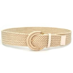 Vaxad sladd Flätad läderbälte Kaki