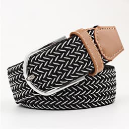 Joustava nauhavyö - 107 cm sininen   Musta valkoinen