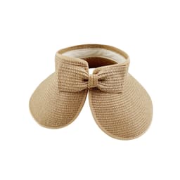 Sammenleggbar stråsolhatt med sløyfe Kaki