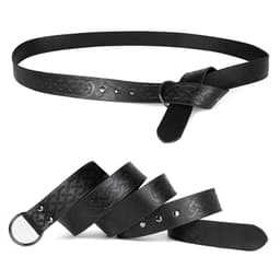 Medeltida Präglad Bälte Svart