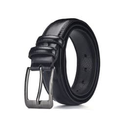 Stilig svart PU-skinnbelte for menn med spenne - 120 cm