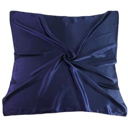Multifunksjonelt Faux Silk Hodeskjerf Sateng Firkantet Skjerf Marineblå