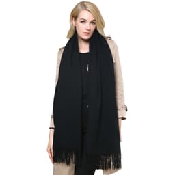 Varm tofs halsduk för vintern Svart