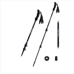NECASILx3 Anti-Slip Sammenleggbar Trekkingstav - Justerbar 3-delt Aluminium Vandrestav Sort