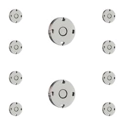 Knapp för att sy jacka, omedelbart avtagbar, ingen sömnad 10 st Silver