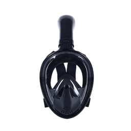 Full Face Dry Snorkel Mask L/XL: 180° Panoramautsikt, Anti-dugg, Flytende Silikon Sort