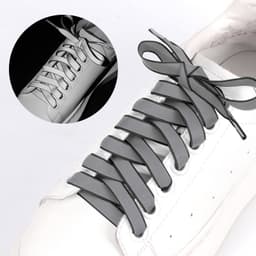 2 par reflekterande skosnören - 8 mm breda Svart L