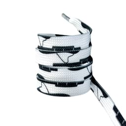 Svarta och vita skosnören med öron S