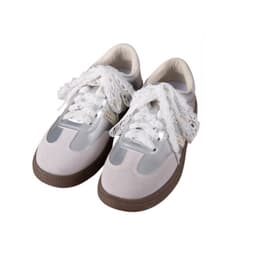 Pitsireunaiset kengännauhat, pitsi (120cm), 2 paria, yhteensopiva urheilukenkien, nahkakenkien ja vapaa-ajan kenkien kanssa Valkoinen