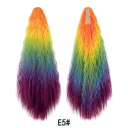 Fargerik Gradient Hestehale Parykk - Høytemperaturfiber, Trendy Blandede Farger