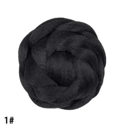 Svart Syntetisk Hårknut Peruk - Vintage Chignon Hårförlängning