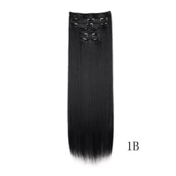 Hår Extensions Clip in Hair Extensions 6 stk Sort