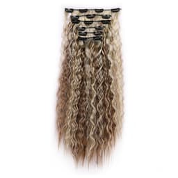 Flerfärgad Värmebeständig Syntetisk Hårförlängning med Ullockar - 60cm
