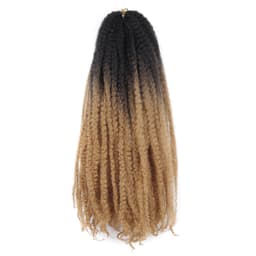 Ombre Caterpillar Dreadlock Parykk - Afro Kinky Krøllete Hekle Fletter Hårforlengelser