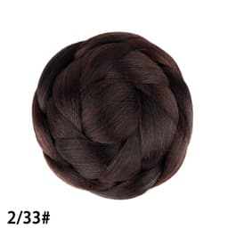 Elegant Brun Flettet Hårknute Parykk - Umiddelbart Volum & Stil