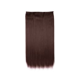 Pitkä suora poninhäntäperuukki - Korkean lämpötilan kuituhiusten pidennys Viininpunainen