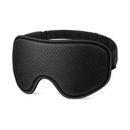 3D Konturert Svart Sovemaske - Memory Foam, Lysblokkerende, Justerbar