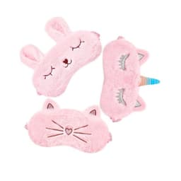 PLYSCH SOVMASK SET MED 3 - KANIN, ENHÖRNING OCH KATTDESIGN FÖR HEMBRUK